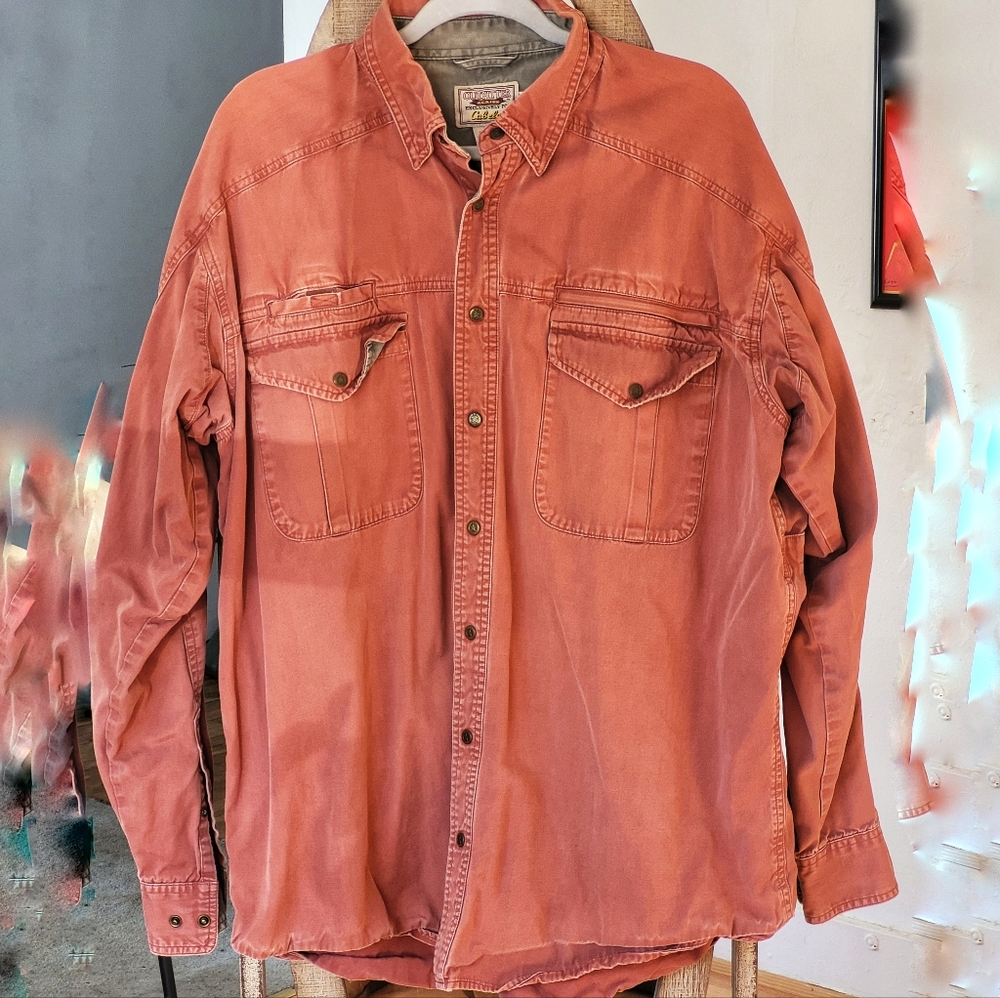 Men's Cabela's red/orange utility shirt size XL Tall